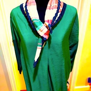 J. Jill Green V-Neck Blouse Size MP
